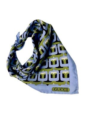 Rare Vintage Gucci Silk Scarf - Exclusive Geometric Design - Made in Italy